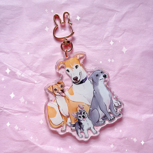 Jenna’s Dogs Italian Greyhound Marbles Dogs Acrylic Keychain