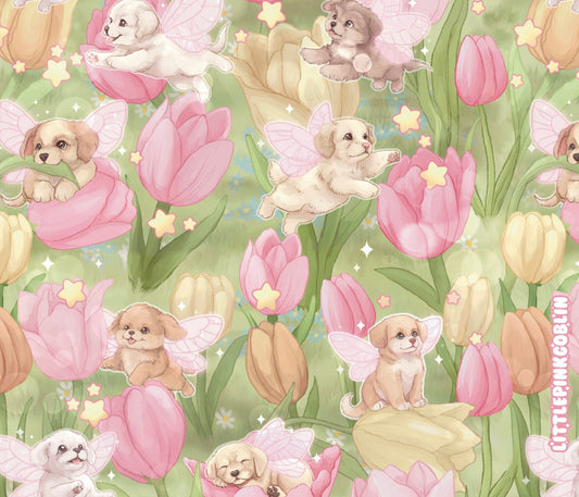 Fairy Puppies Fleece Blanket Lightweight Printed Throw