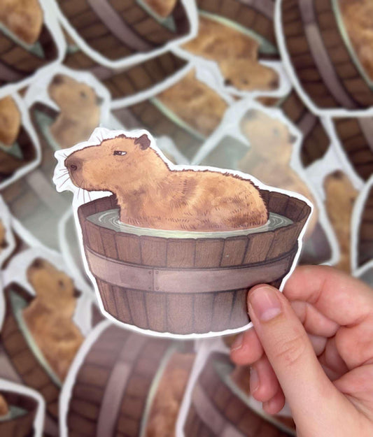 Bathing Capybara | Vinyl Sticker