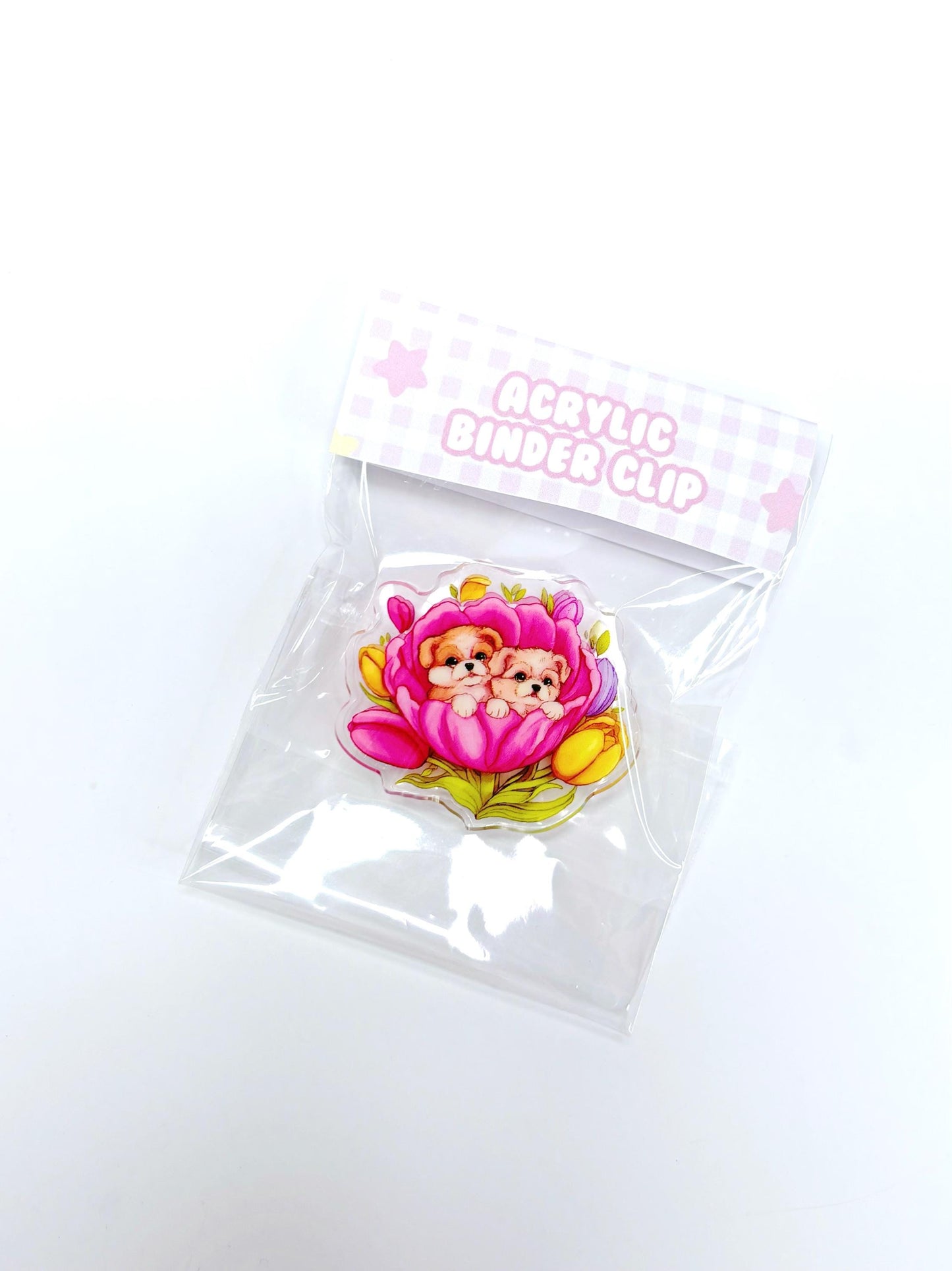Spring Shih Tzus Acrylic Binder Clip