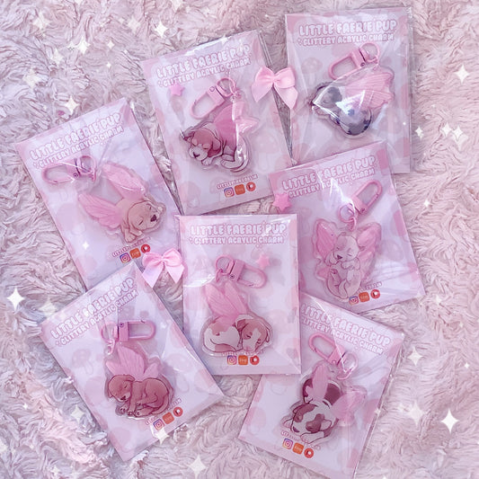 Sleeping Fairy Puppies | Acrylic Charms