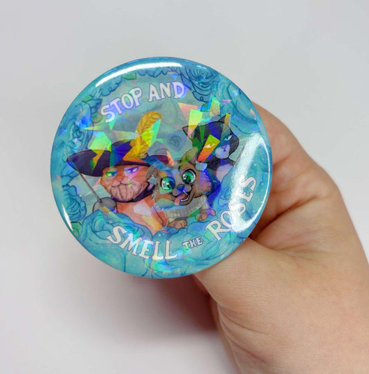 Stop And Smell The Roses | Holographic Badge
