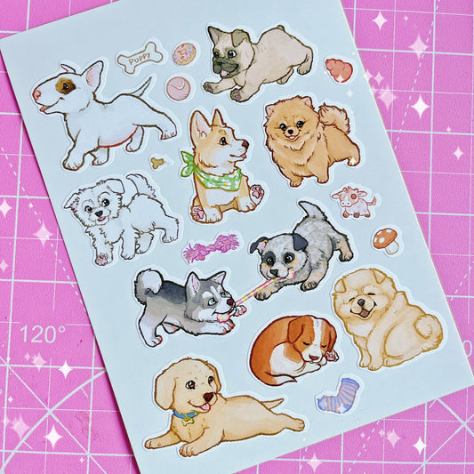 Cute Puppies | Vinyl Sticker Sheet