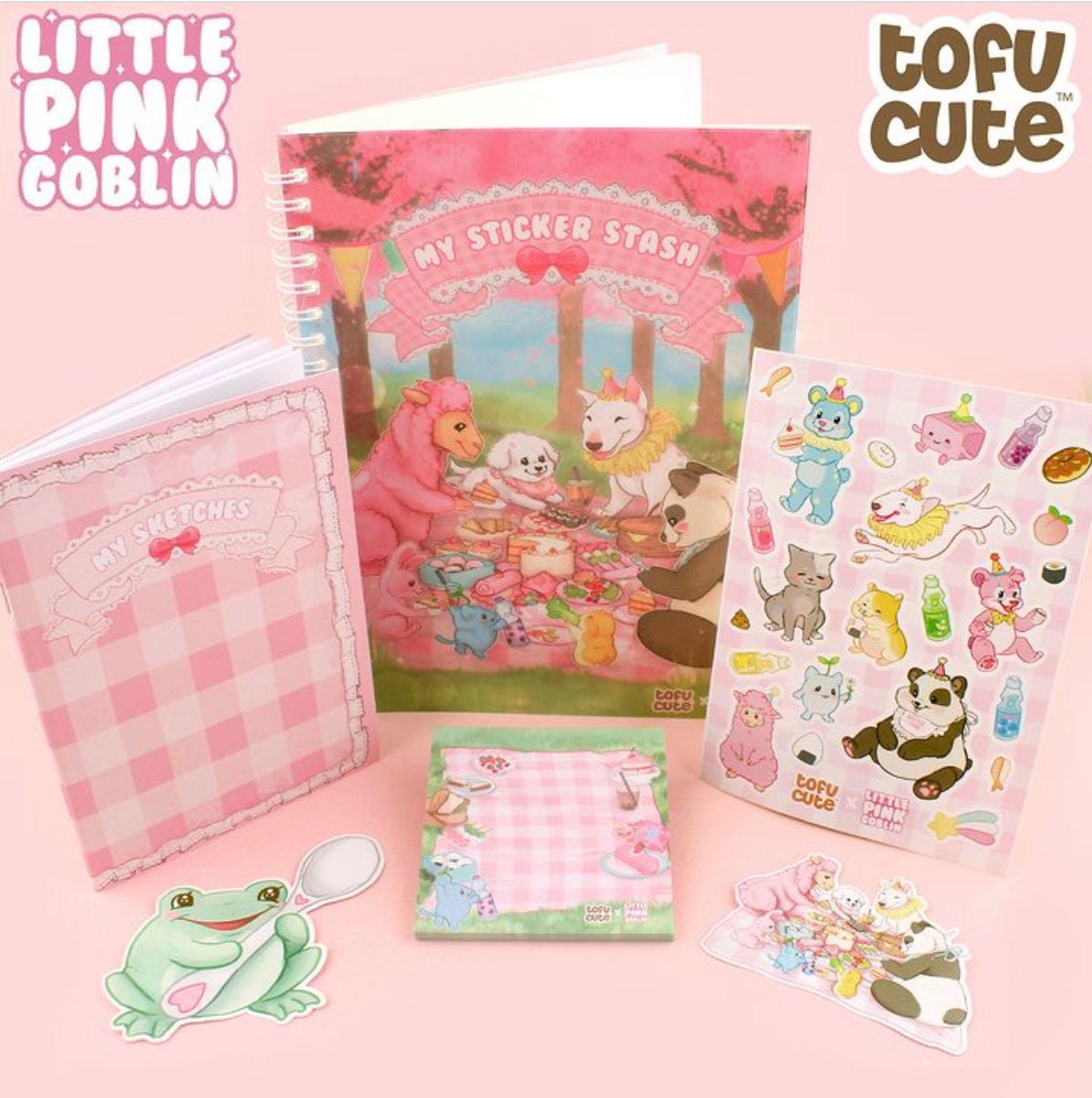Tofu Cute x LittlePinkGoblin - Sakura Stationery Bundle