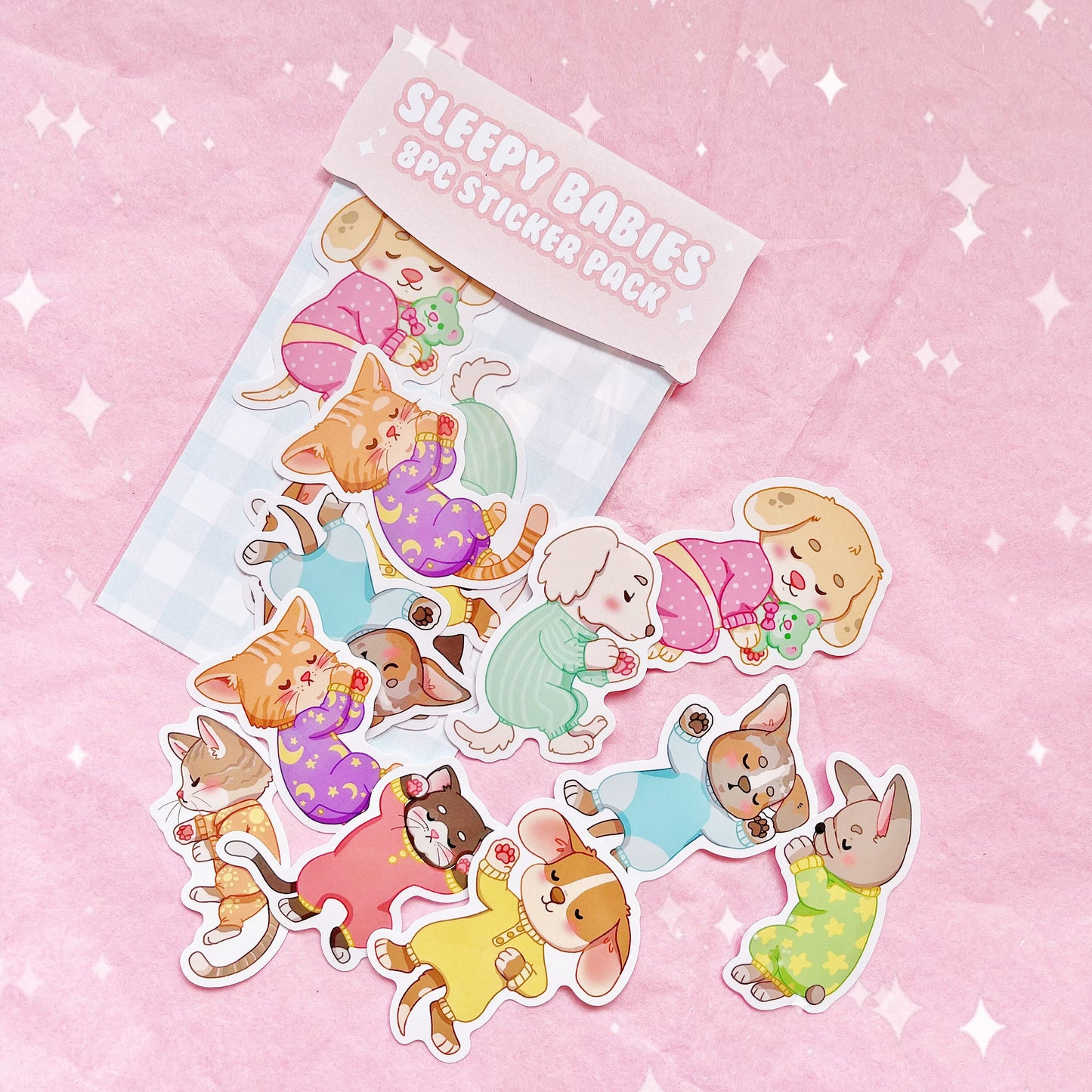 Sleepy Babies 8pc Vinyl Sticker Pack