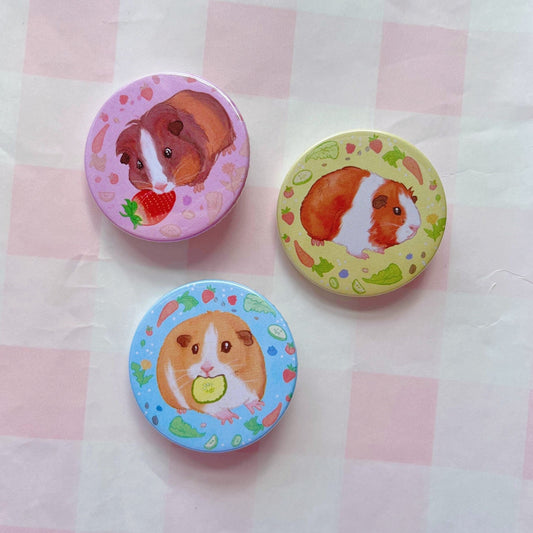 Guinea Pig Trio 38mm Button Badges