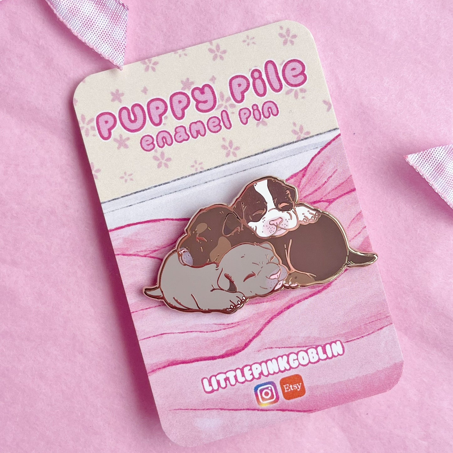 Puppy Pile Enamel Pin Newborn Babycore Pup Hard Enamel Lapel Pin