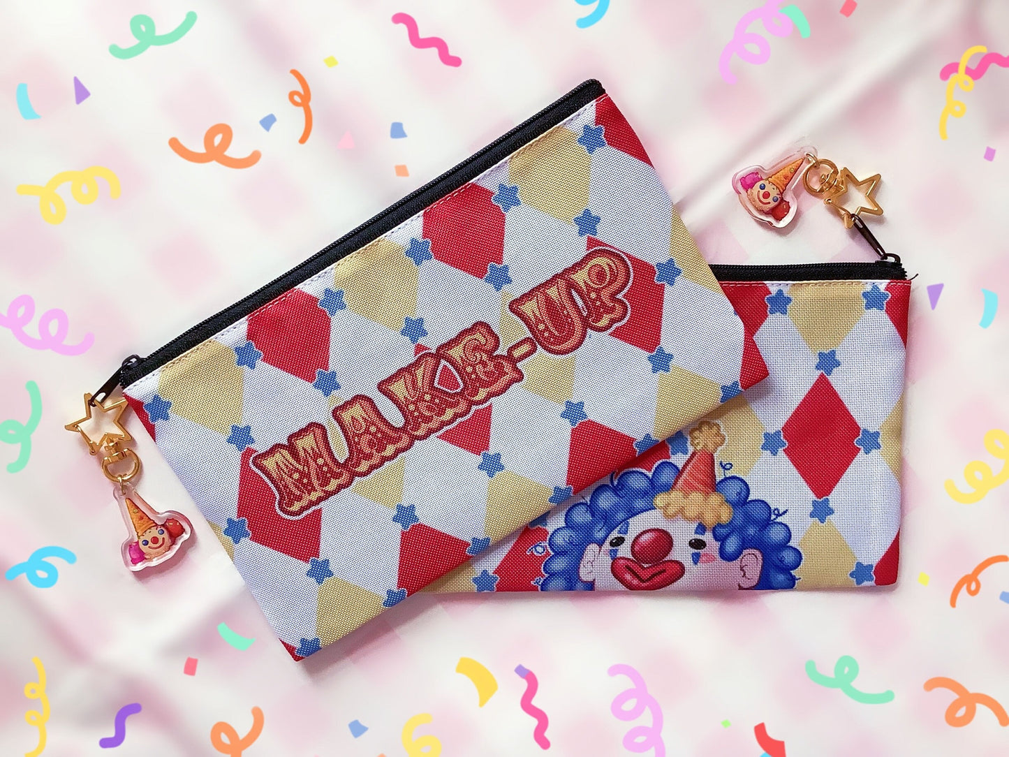 Clown Makeup Bag Circus Design Cosmetics Pouches