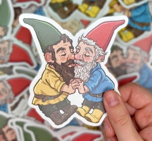 Kissing Gnomes Vinyl Sticker
