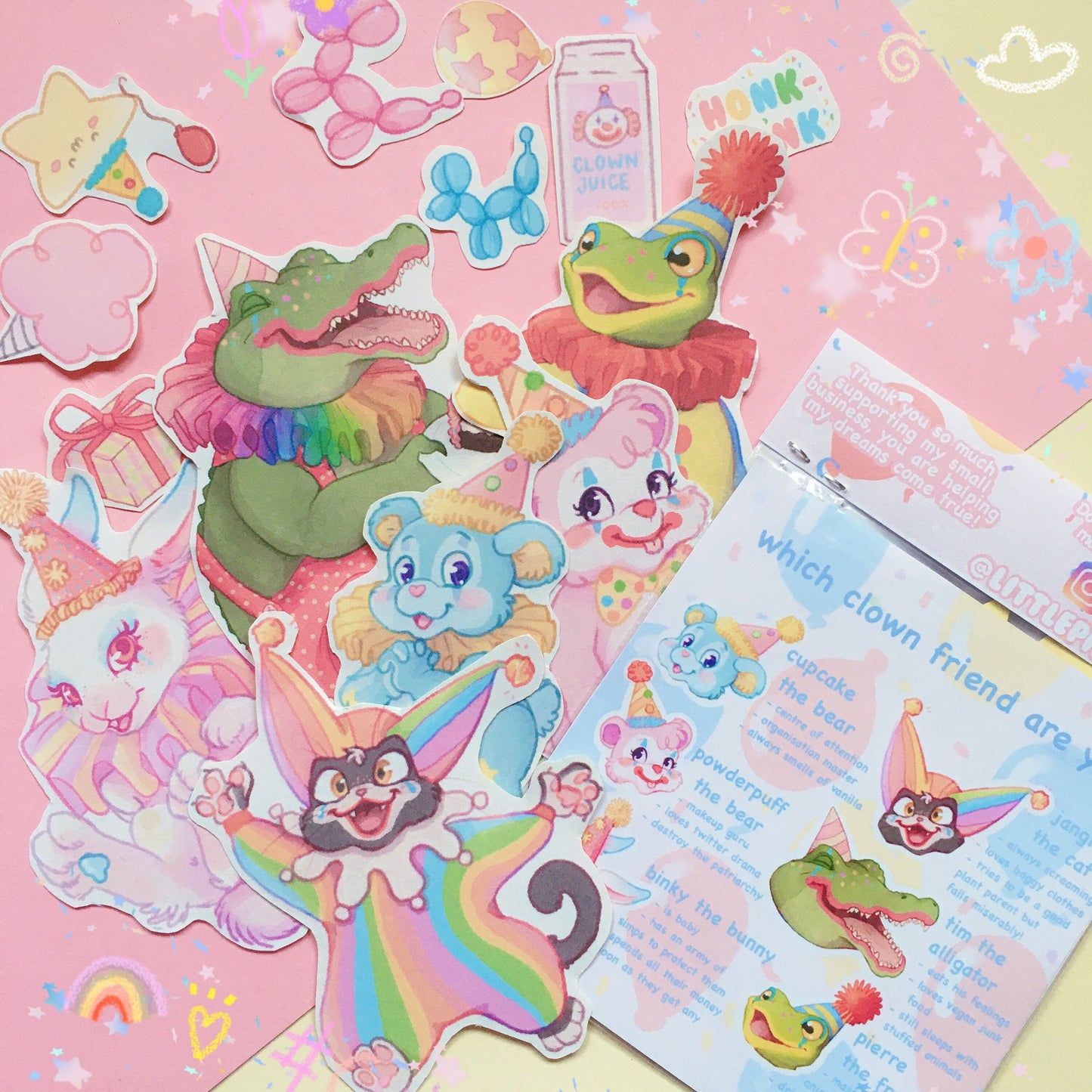 Clown Squad Kawaii | Vinyl Sticker Set (14pc)
