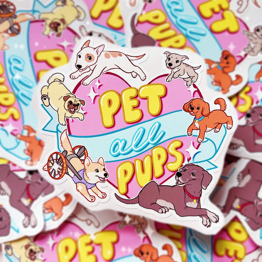 Pet All Pups | Vinyl Sticker