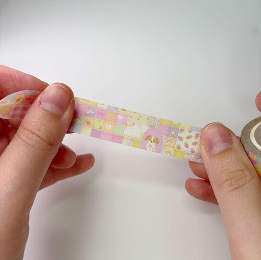 Dreamy Blanket Pastel Patchwork Quilt Pattern 1.5mm x 10m Washi Tape