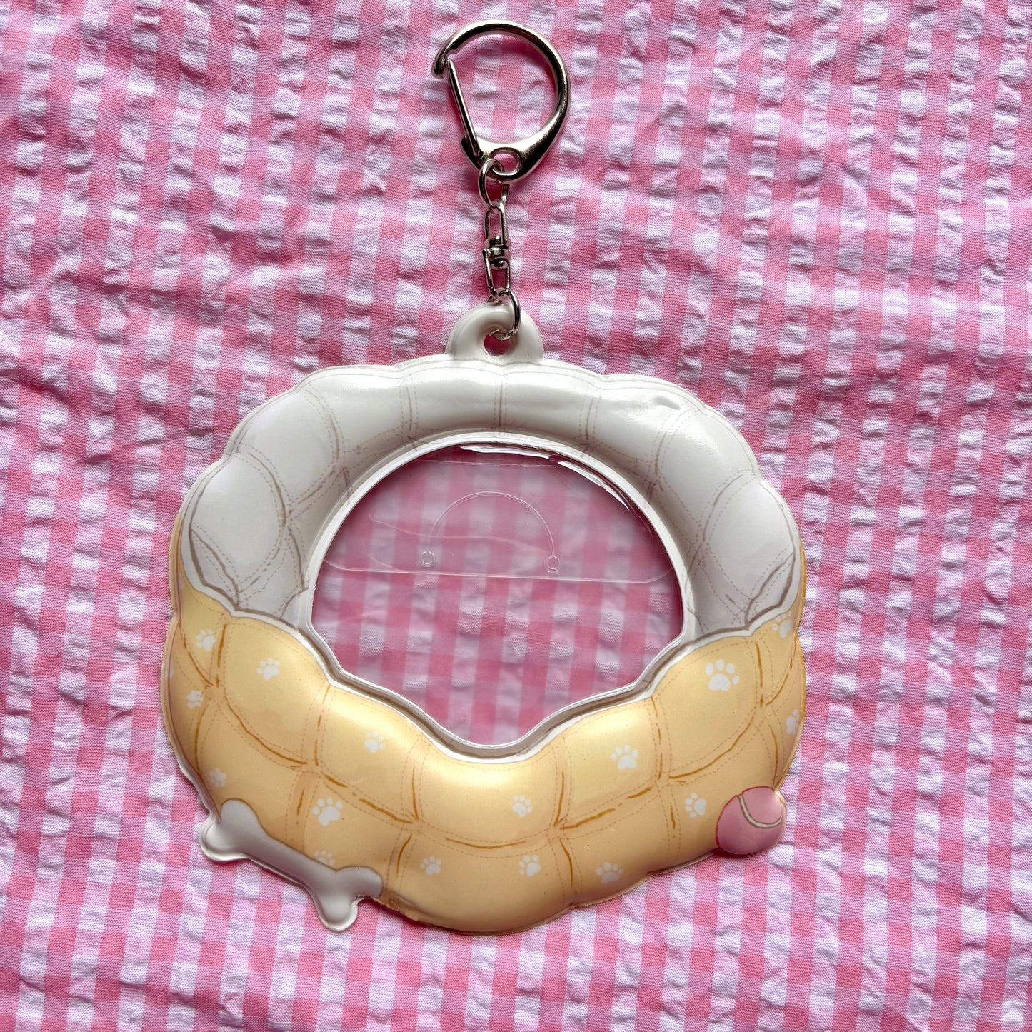 Puppy Bed PVC Bag Badge Holder Keychain