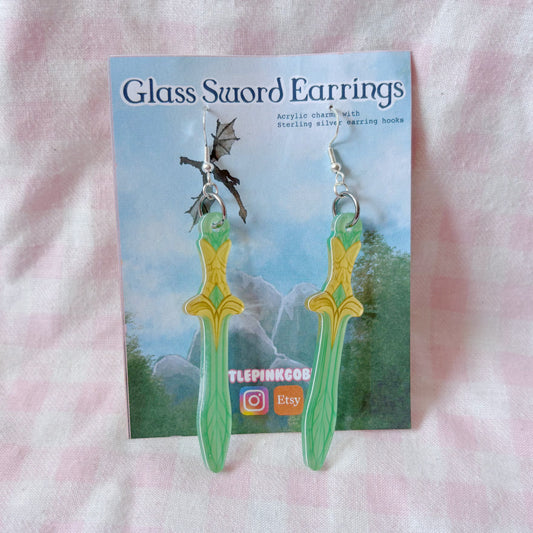 Skyrim-Inspired Acrylic Glass Sword Earrings