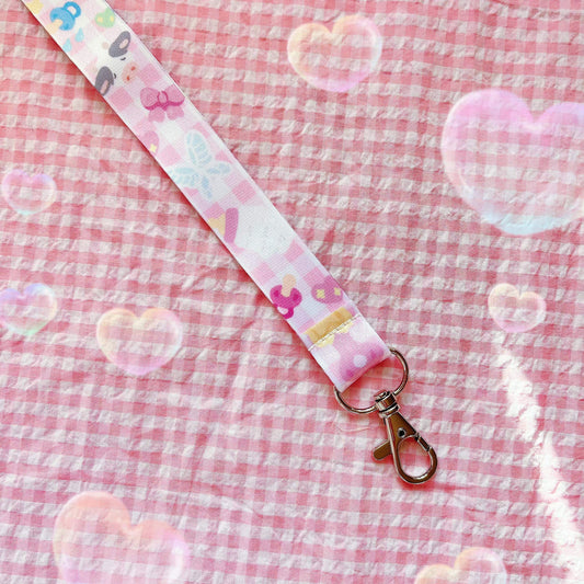 Babycore Pink Gingham Lanyard