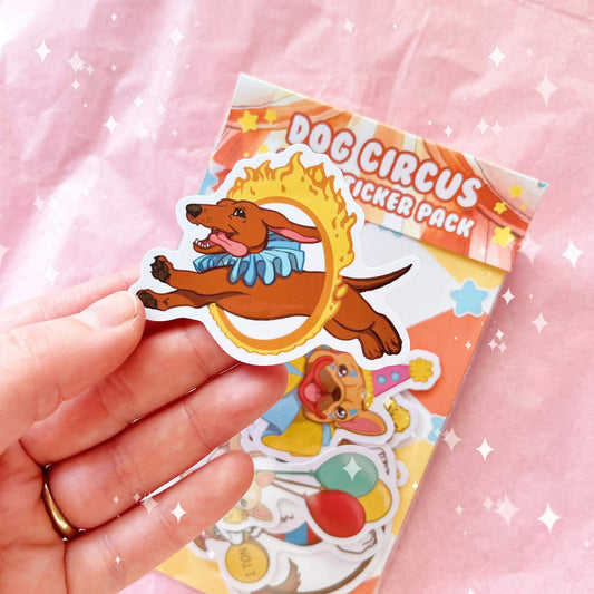 Dog Circus 11pc Vinyl Sticker Set