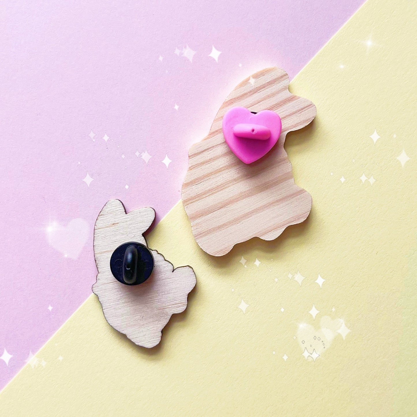 Spring Flowers Bunny | Wooden Pin