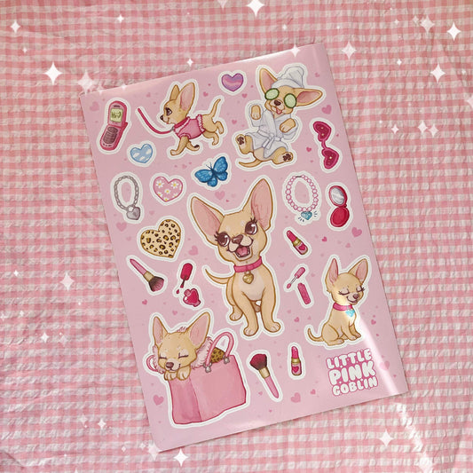 Bimbocore Spoiled Chihuahua | Vinyl Sticker Sheet