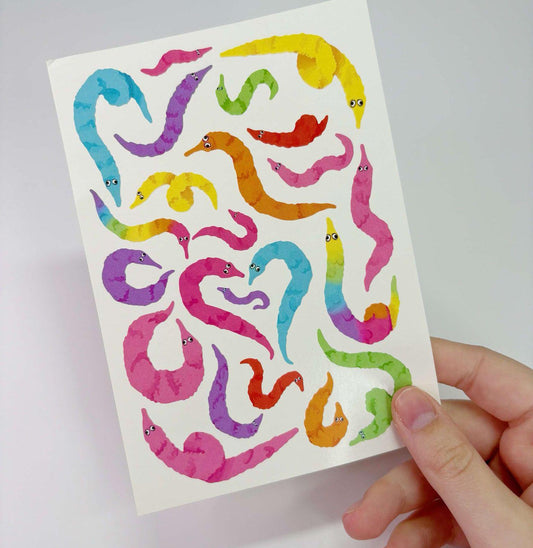 Worm On A String | Vinyl Sticker Sheet