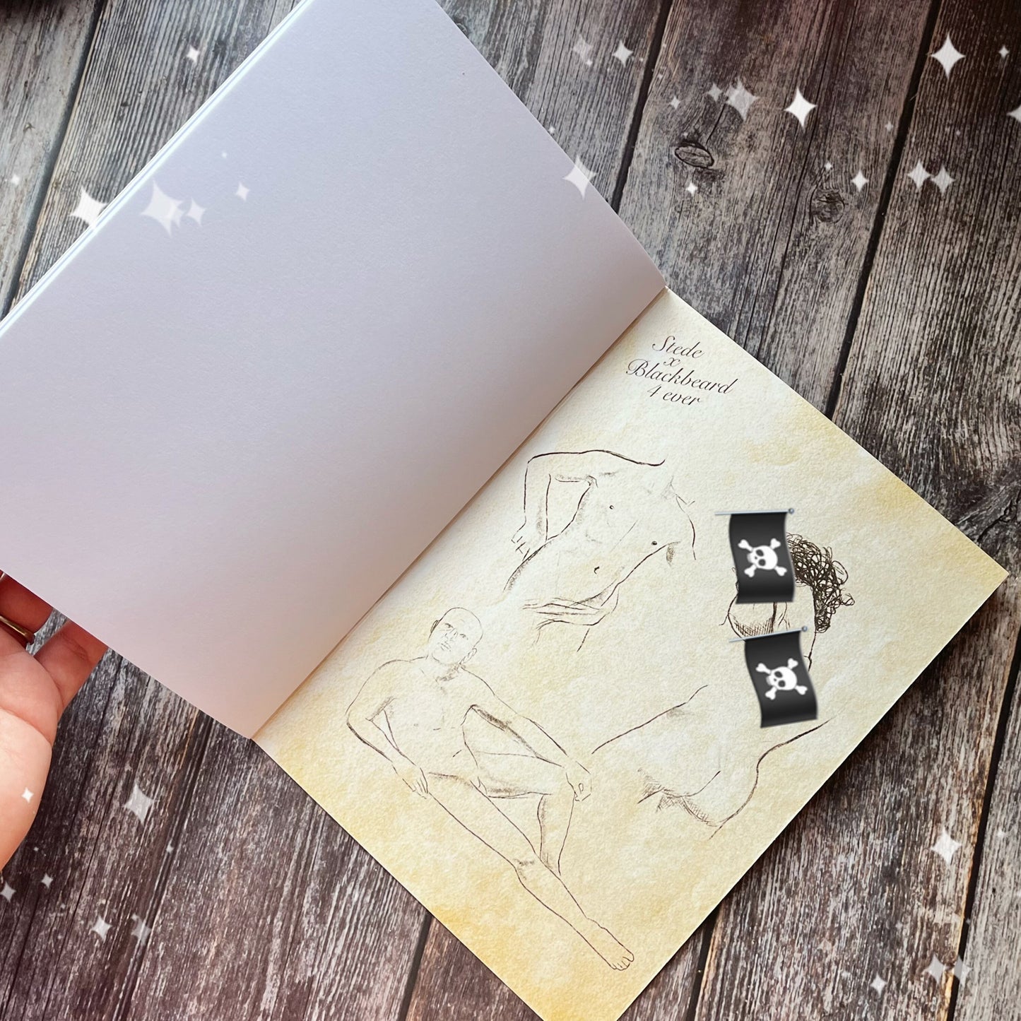 Gay Pirates Lucius and Izzy Hands 18+ Sketchbook A5 White Paper Notebook