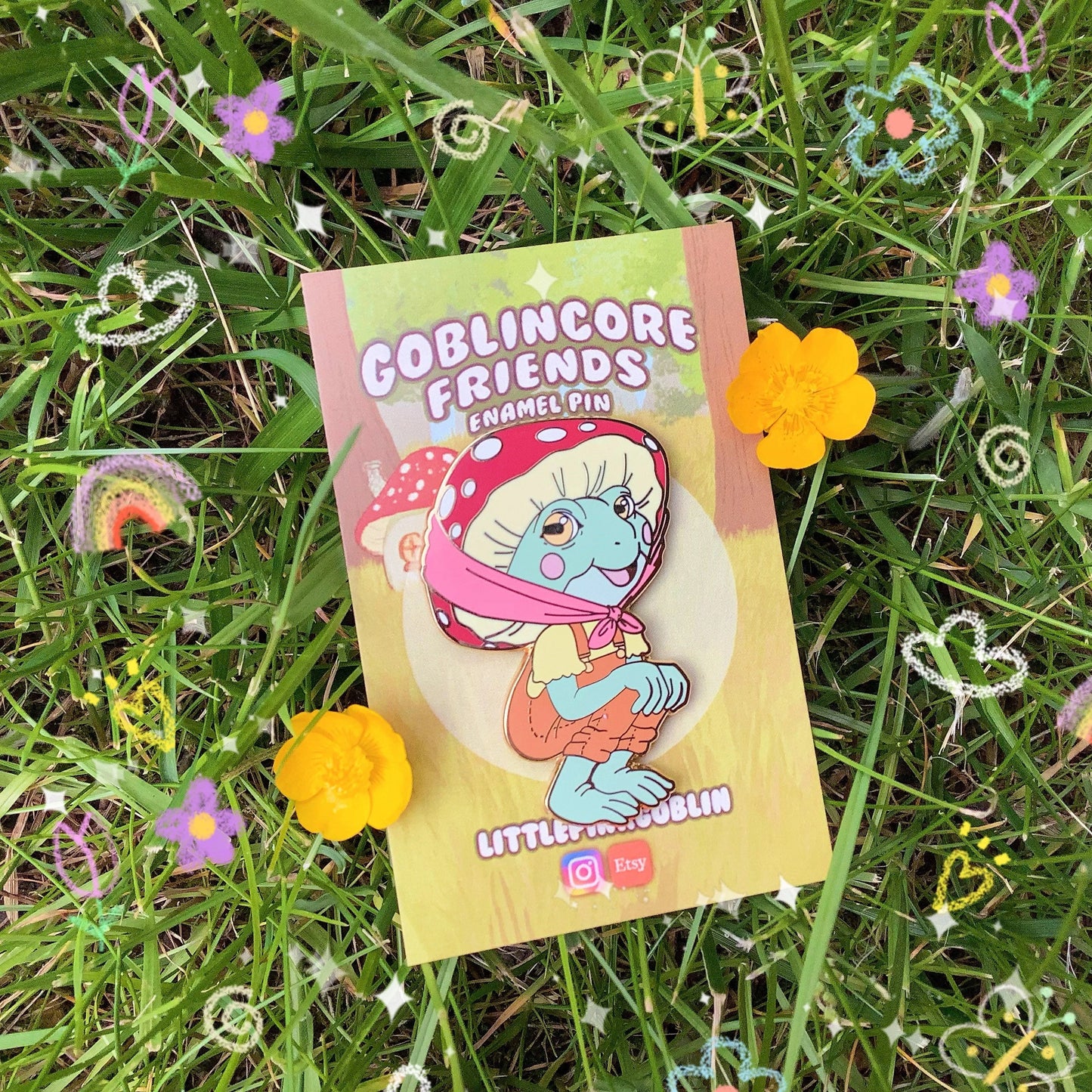 Goblincore Friends Enamel Pins