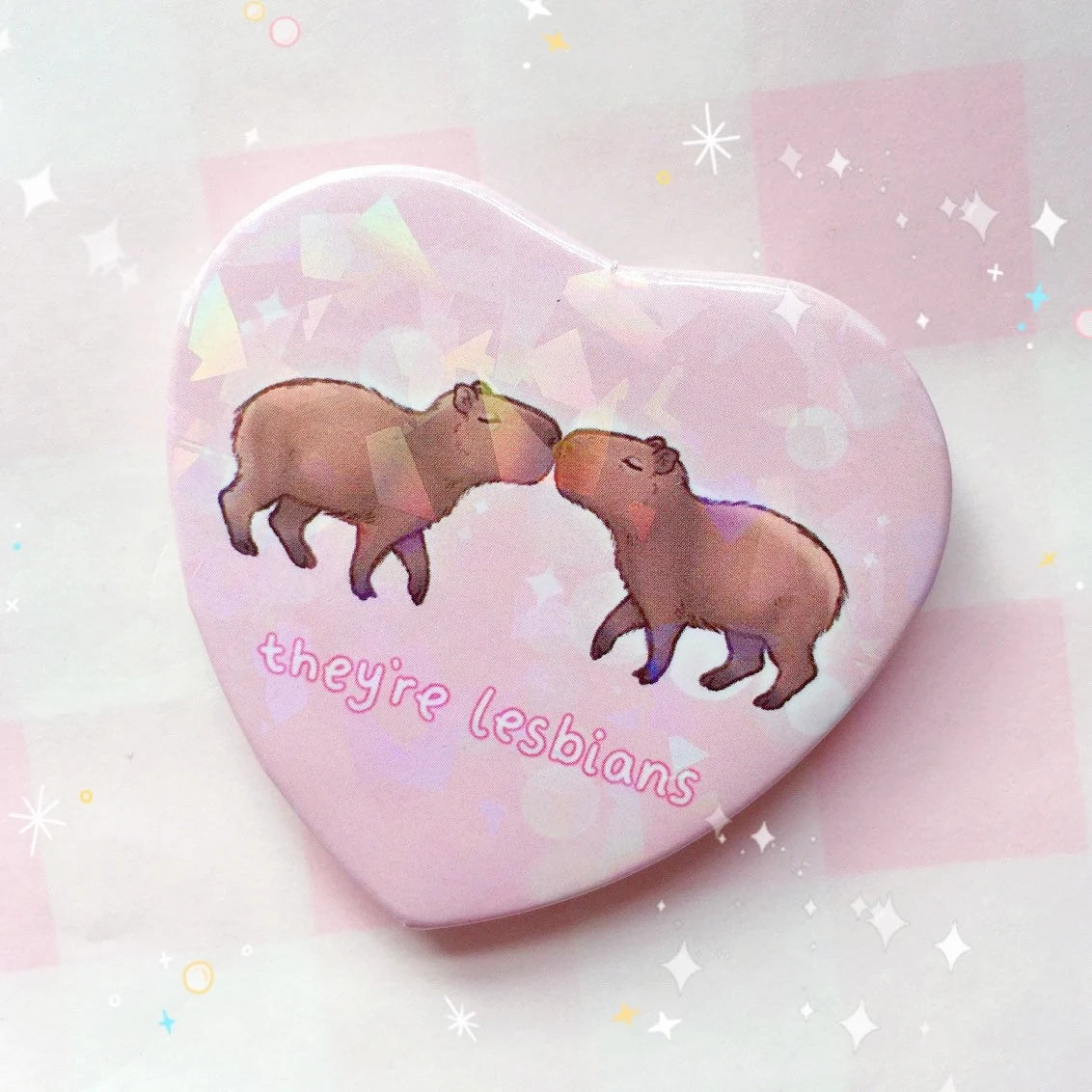 Capybara Lesbians | Holographic Badge