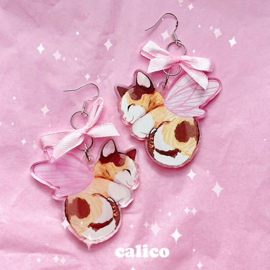 Fairy Kittens Acrylic Charm Earrings