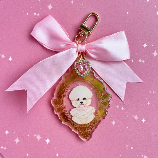 Bichon Frise Holographic Gold | Acrylic Charm
