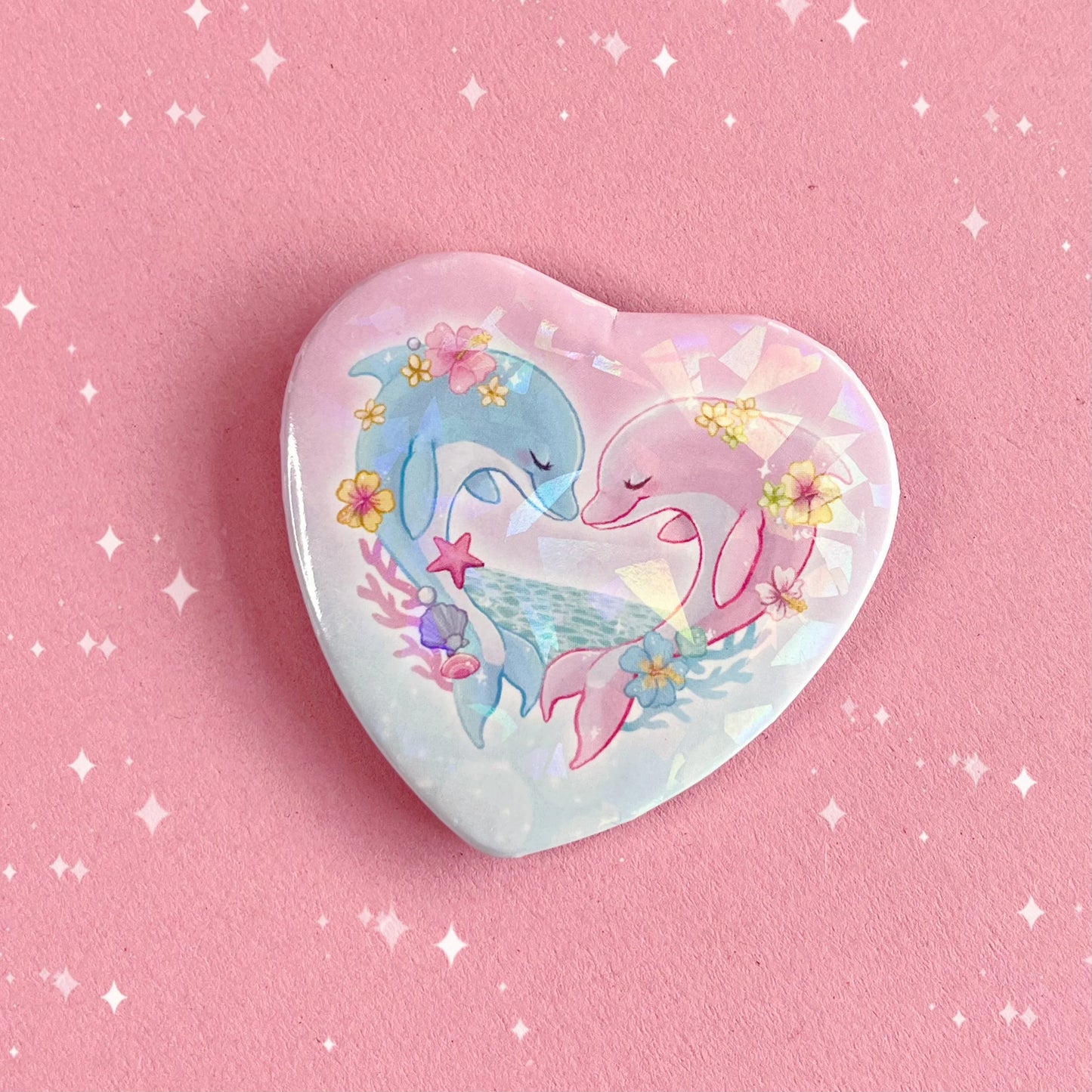 Kawaii Dolphins | Holographic Badge