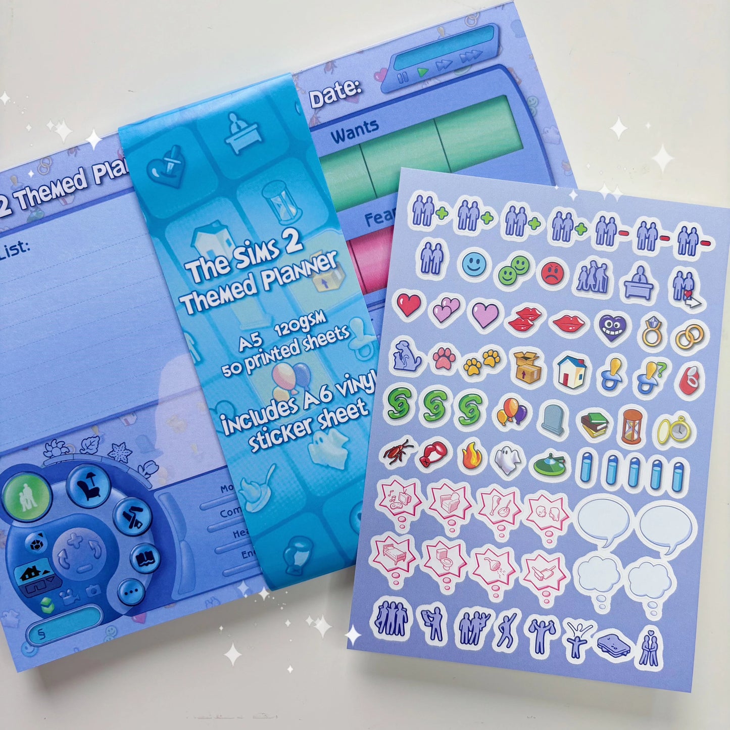 The Sims 2 A5 Planner Pad with A6 Sticker Set