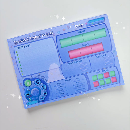The Sims 2 A5 Planner Pad with A6 Sticker Set