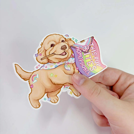 This Pup Bites Homophobes | Vinyl Sticker