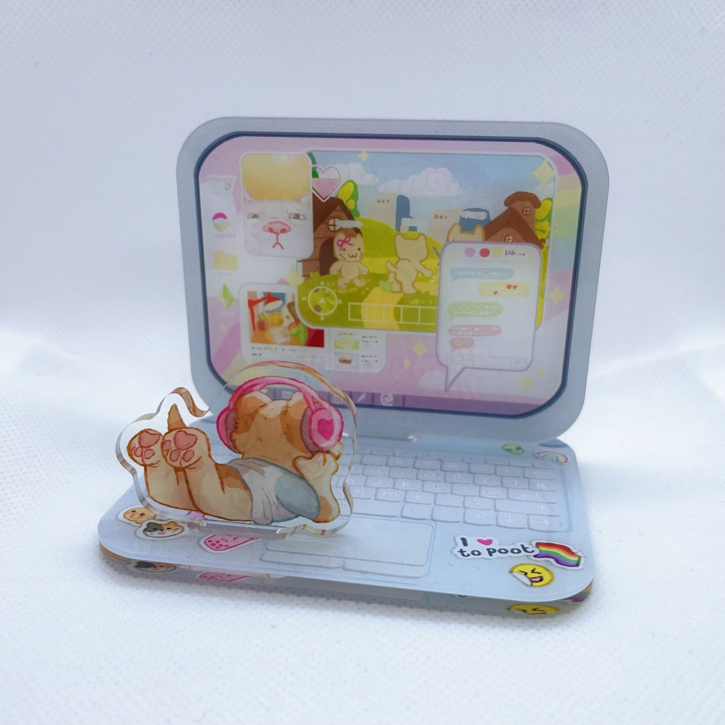I Love My Puter Laptop Acrylic Standee Phone Stand Desk Decor