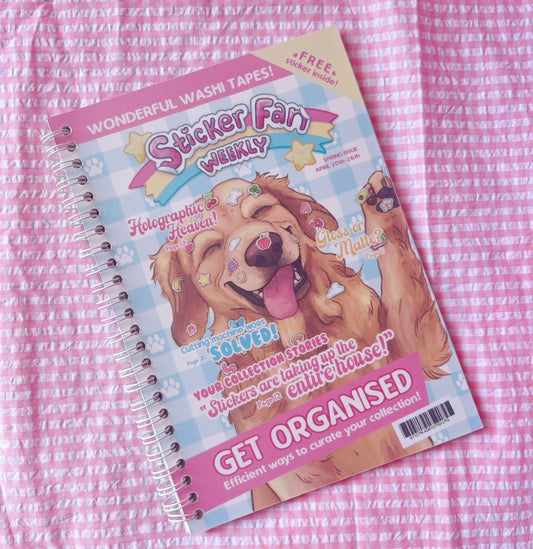 Dog Edition 'Sticker-Fan Weekly' A5 Reuseable Collectors Sticker Book