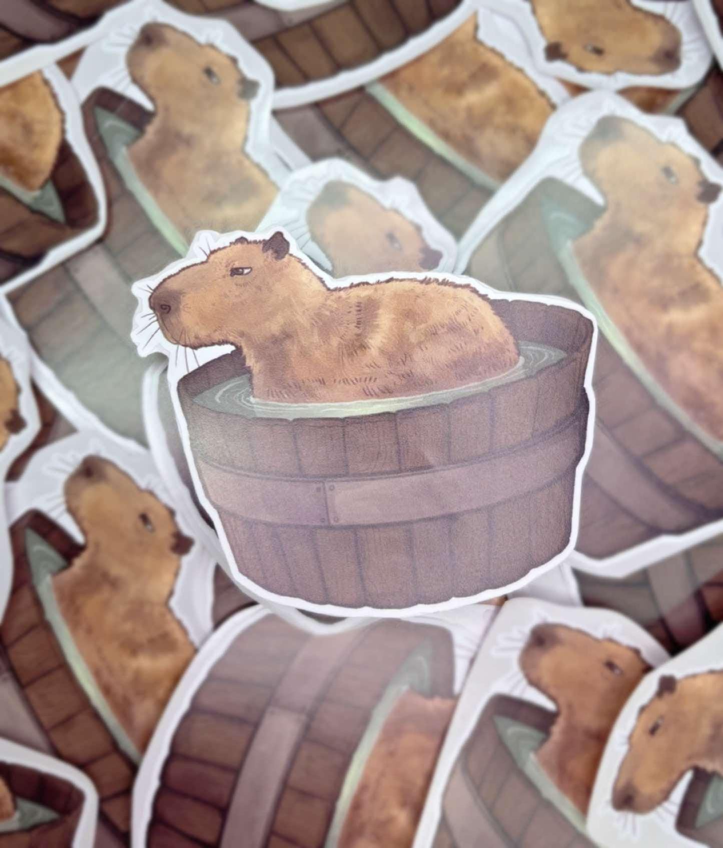 Bathing Capybara | Vinyl Sticker