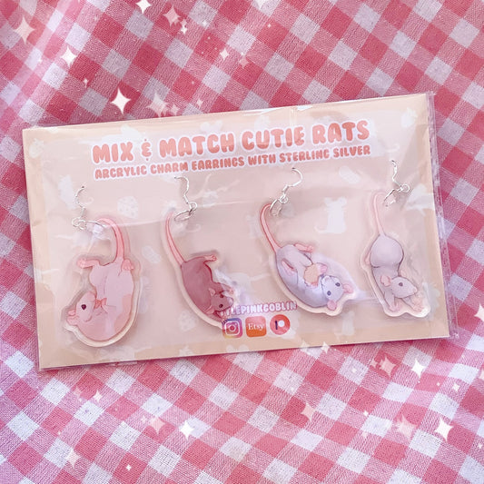 Rat Quad | Acrylic Charm Earrings