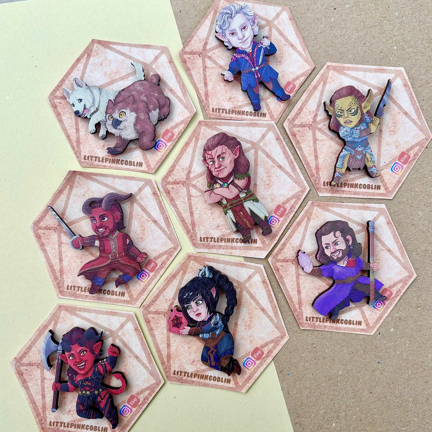 BG3 Companions | Wooden Pins