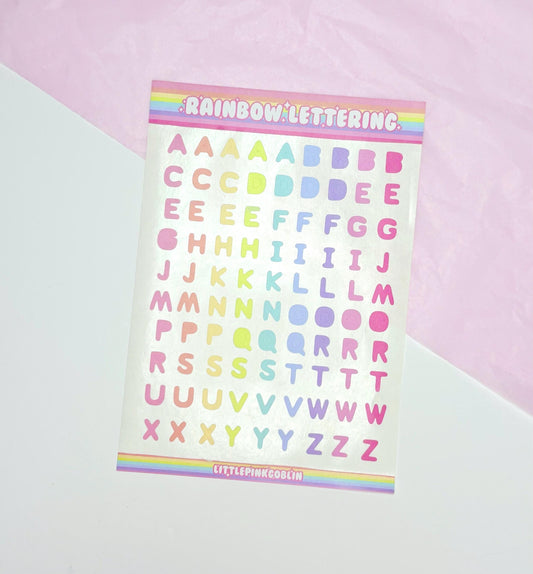 Rainbow Lettering | Planner Stickers