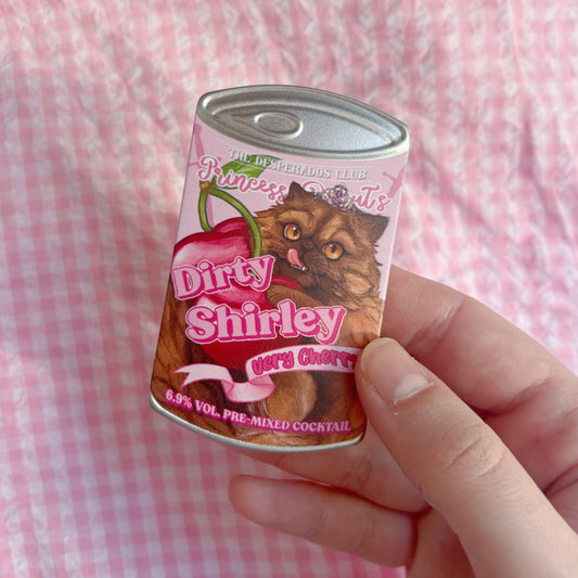 Princess Donut's Dirty Shirley Drink Tinplate Can Badge