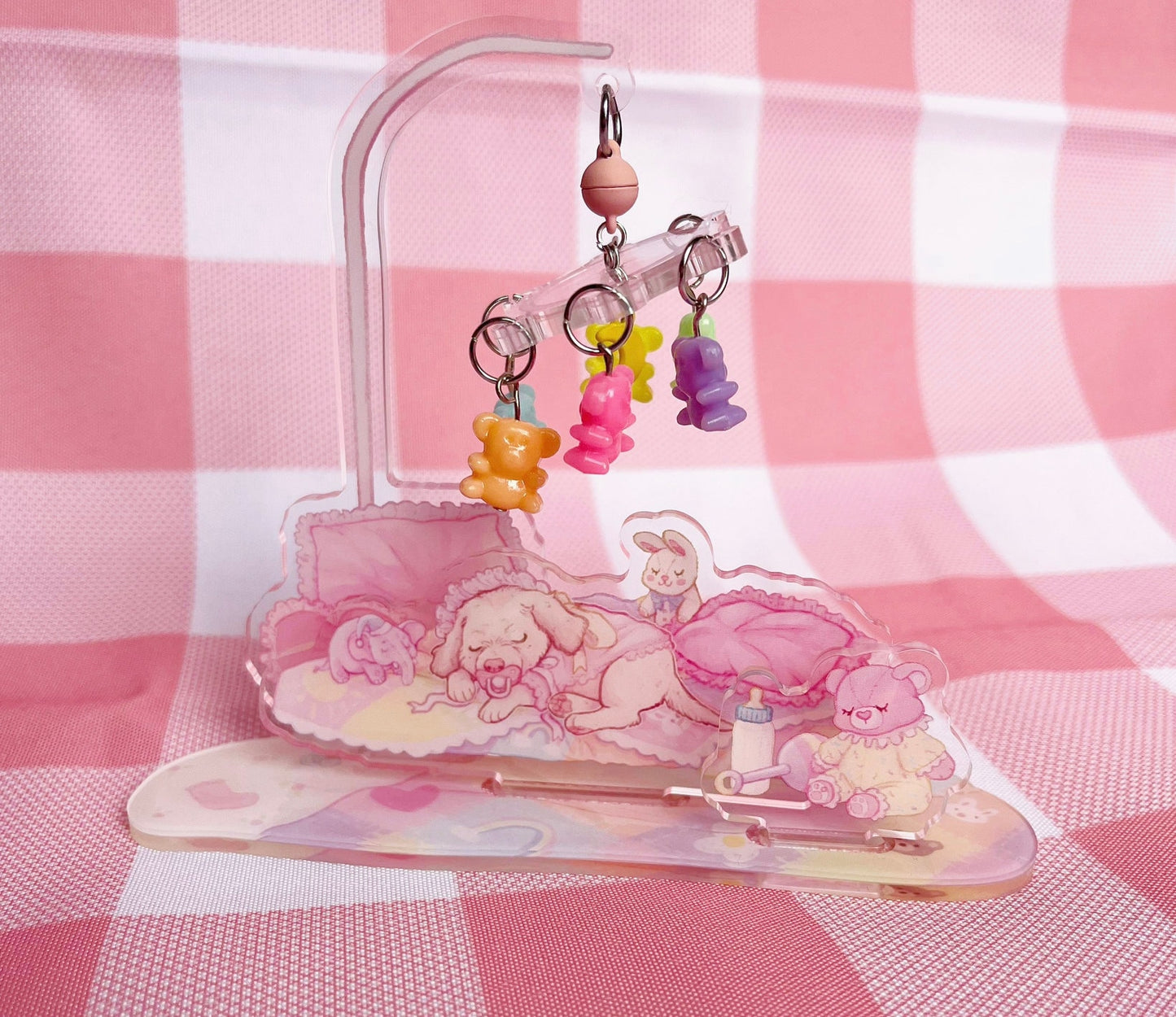 Puppycore Baby Mobile Moving Acrylic Standee Baby Pink Decor