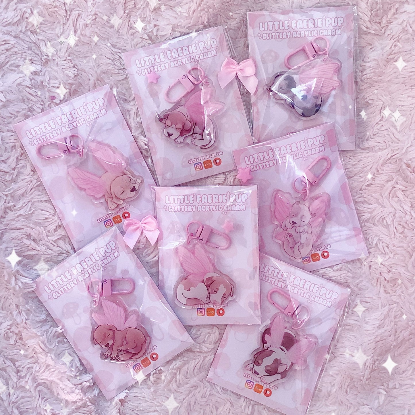 Sleeping Fairy Puppies | Acrylic Charms