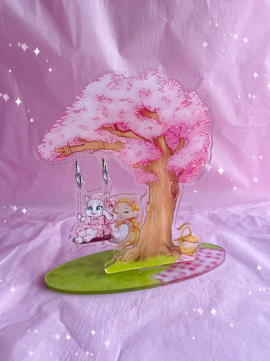 Kitty Spring Picnic Rope Swing Acrylic Standee
