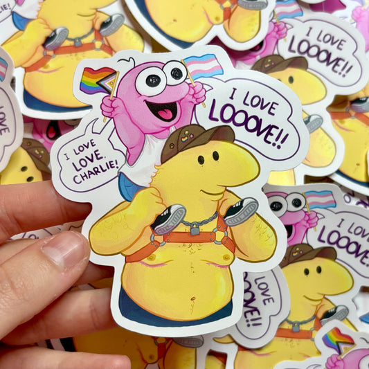 Smiling Friends at Gay Pride Vinyl Sticker