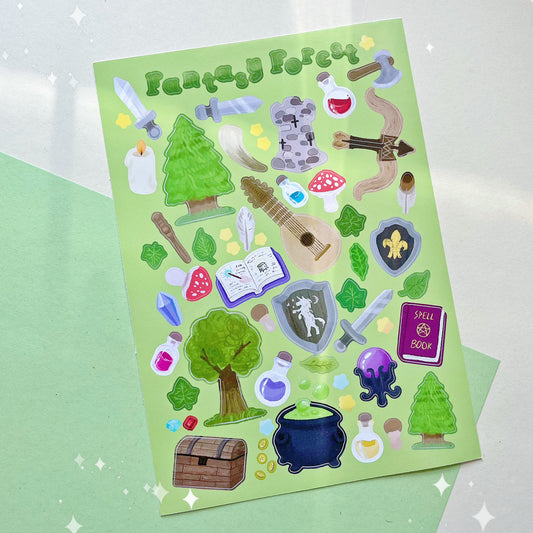 Fantasy Forest Borderless Deco | Vinyl Sticker Sheet