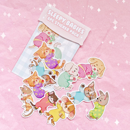 Sleepy Babies 8pc Vinyl Sticker Pack