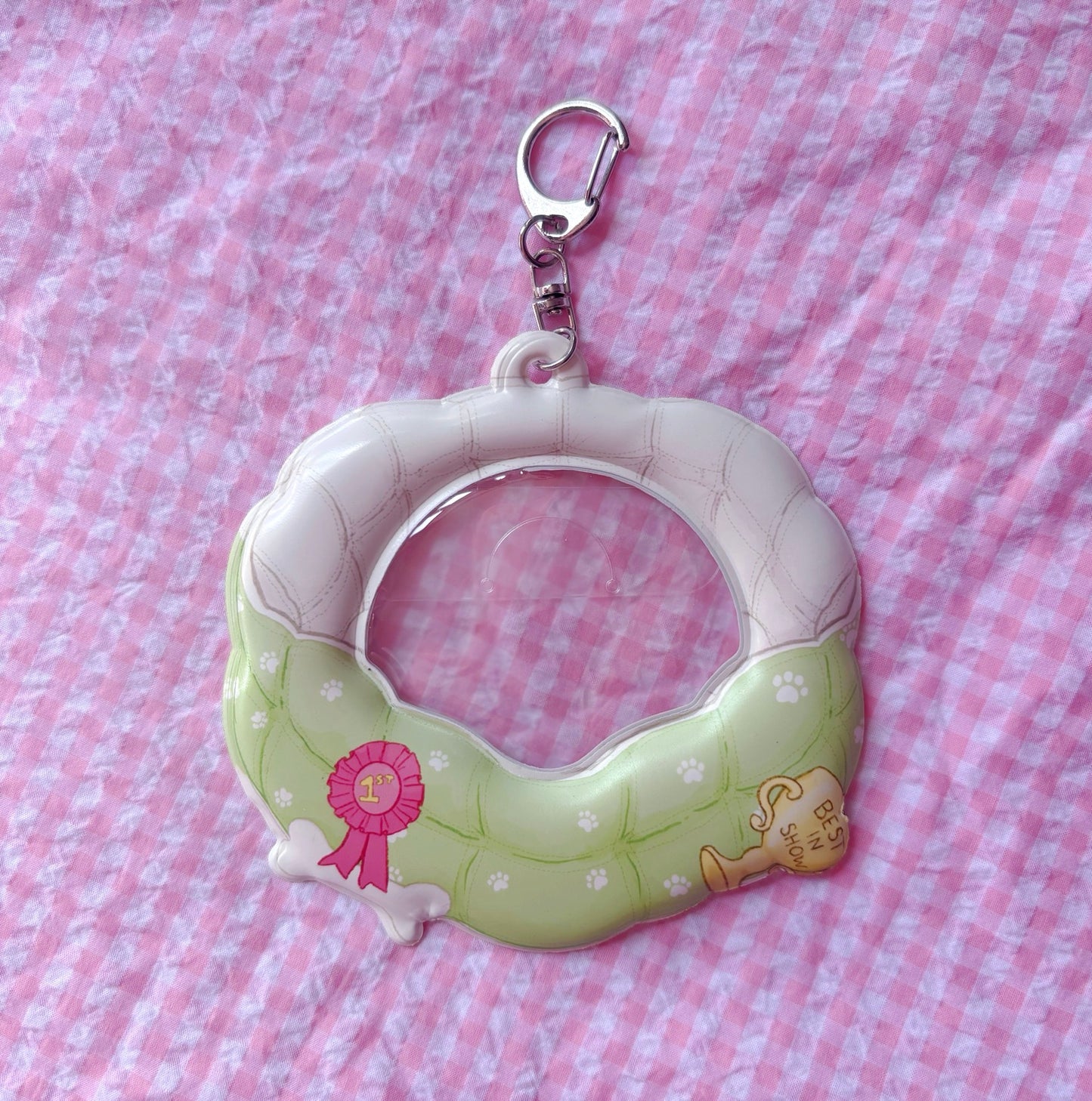 Puppy Bed PVC Bag Badge Holder Keychain