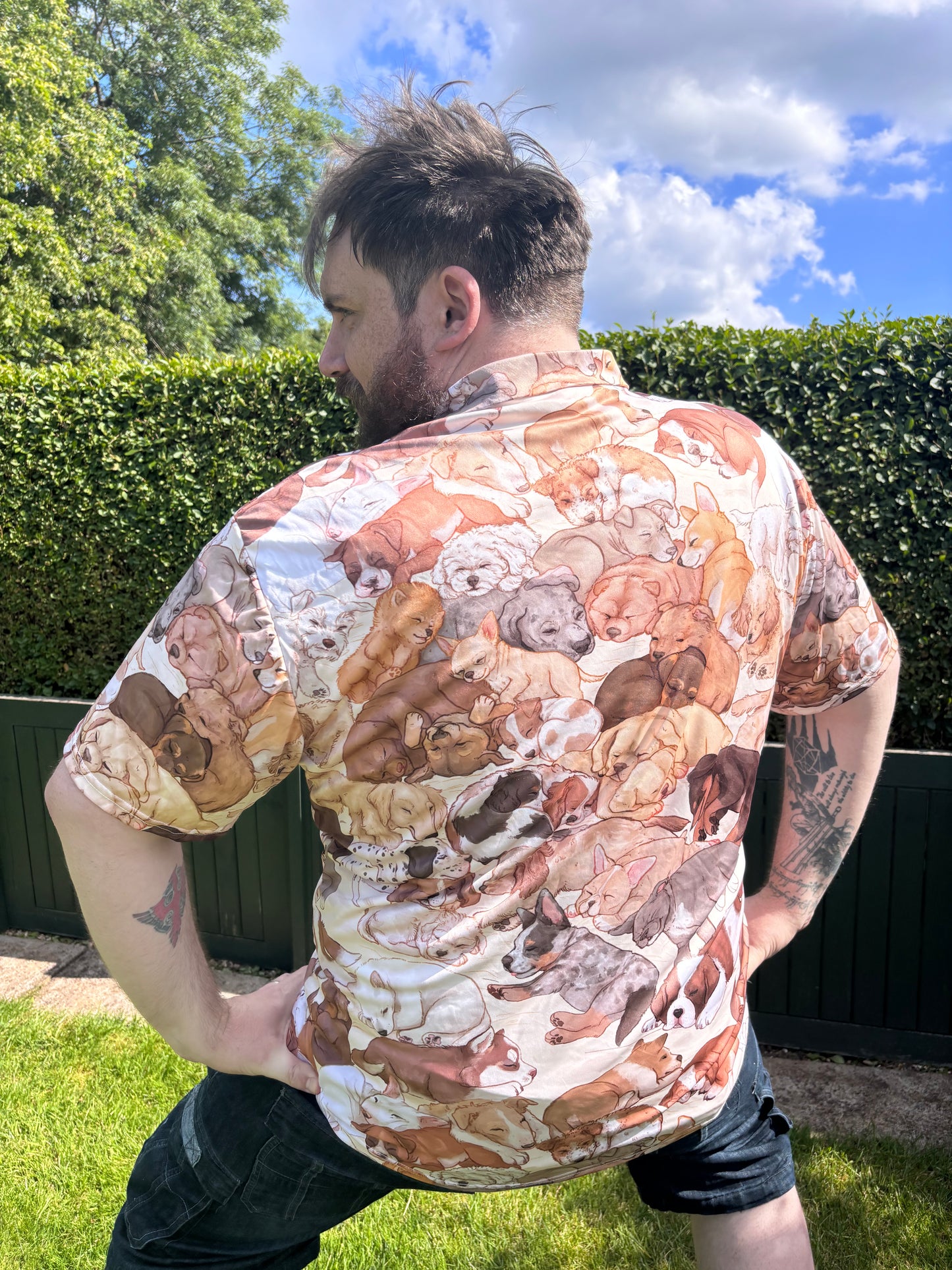 Sleeping Puppies Unisex Button-Up Shirt