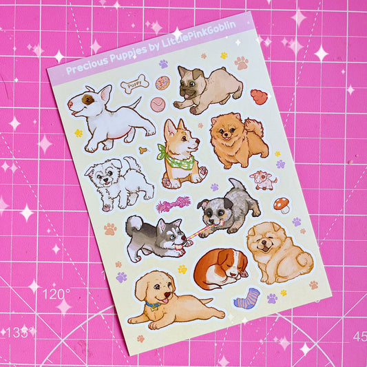 Cute Puppies | Vinyl Sticker Sheet