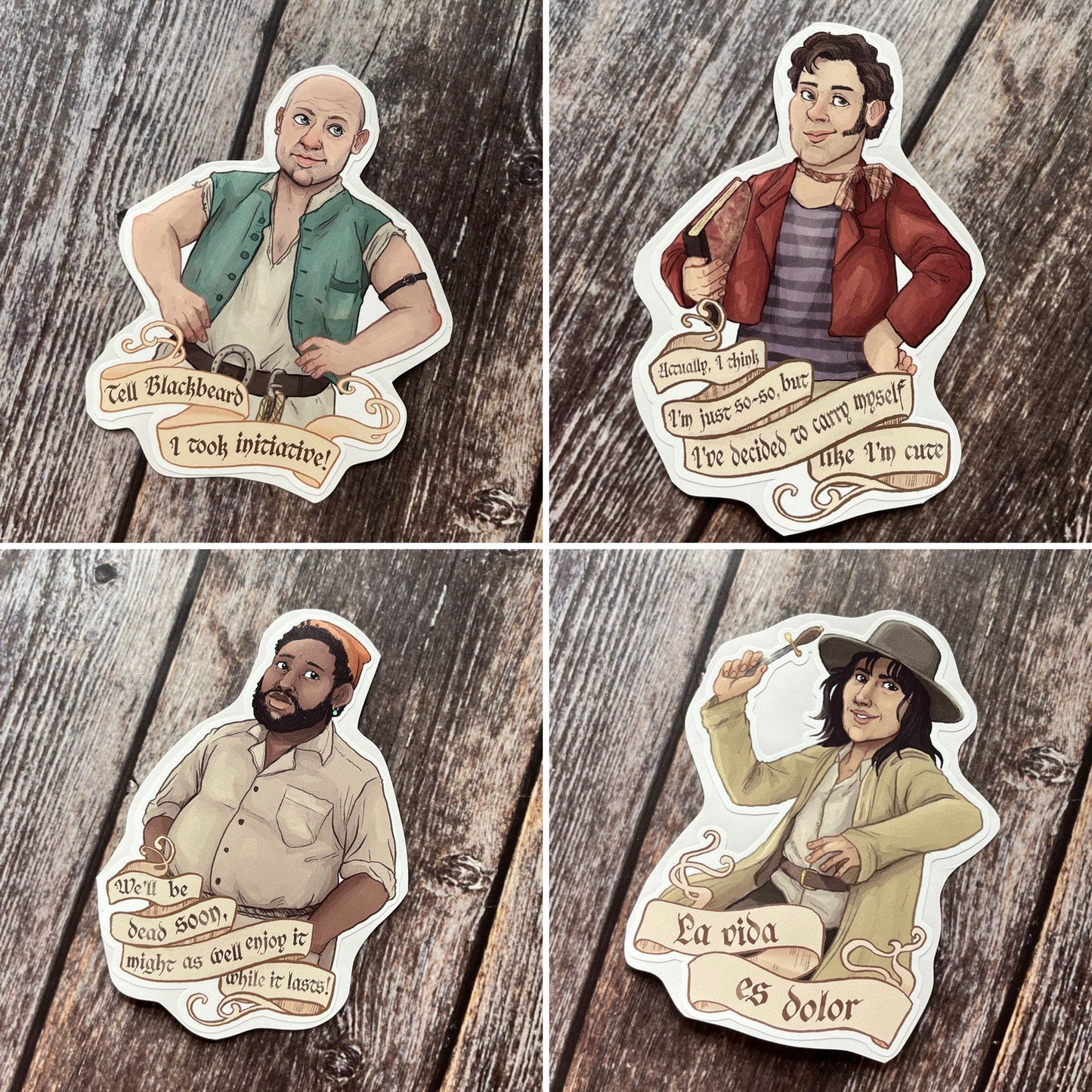 OFMD Character Quote Collection | Vinyl Stickers
