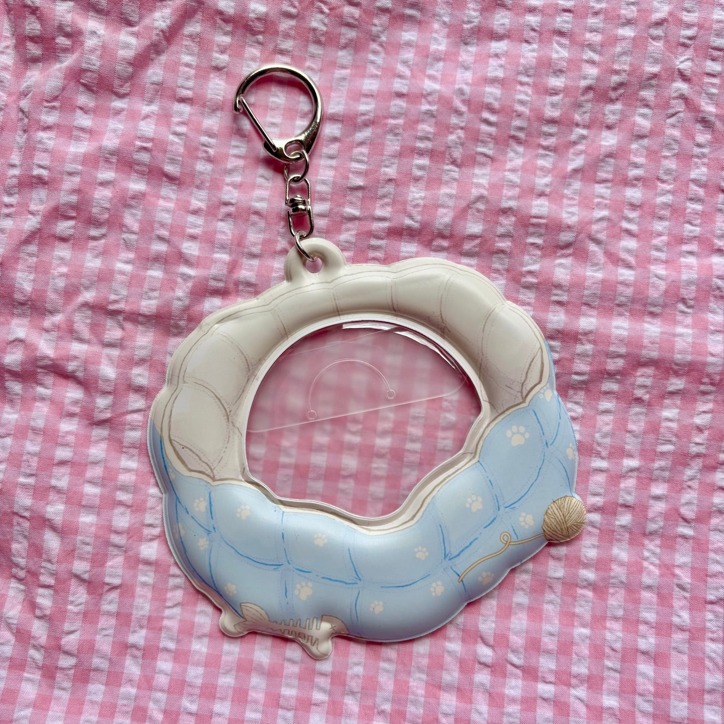 Puppy Bed PVC Bag Badge Holder Keychain